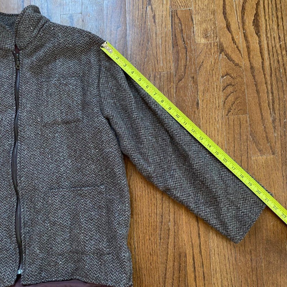 Vintage SIYA Blazer Full Zip Tweed Wool Houndstooth Jacket Womens Size Large VTG - Picture 9 of 12